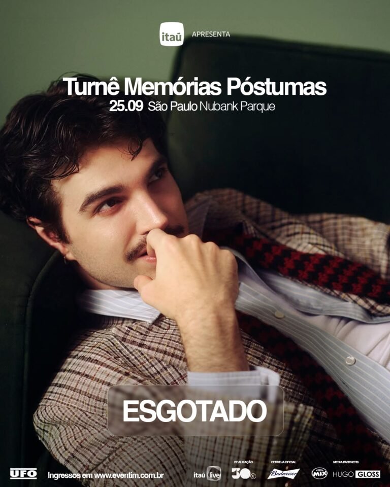 Jão esgota ingressos para a estreia da turnê “Memórias Póstumas” em poucas horas em São Paulo
