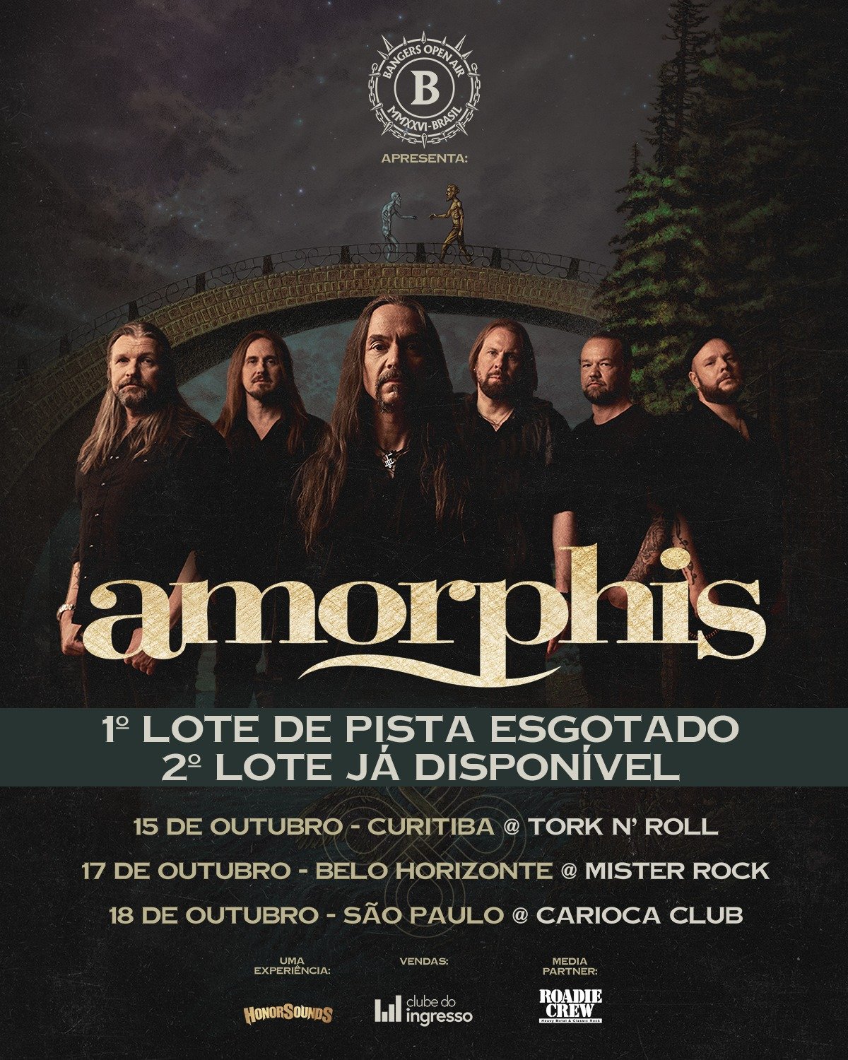 Amorphis no Brasil: Primeiro lote esgota e ingressos de segundo lote já estão à venda para shows de outubro Fenômeno do metal finlandês traz a ambiciosa turnê mundial do álbum “Borderland” para Curitiba, Belo Horizonte e São Paulo.