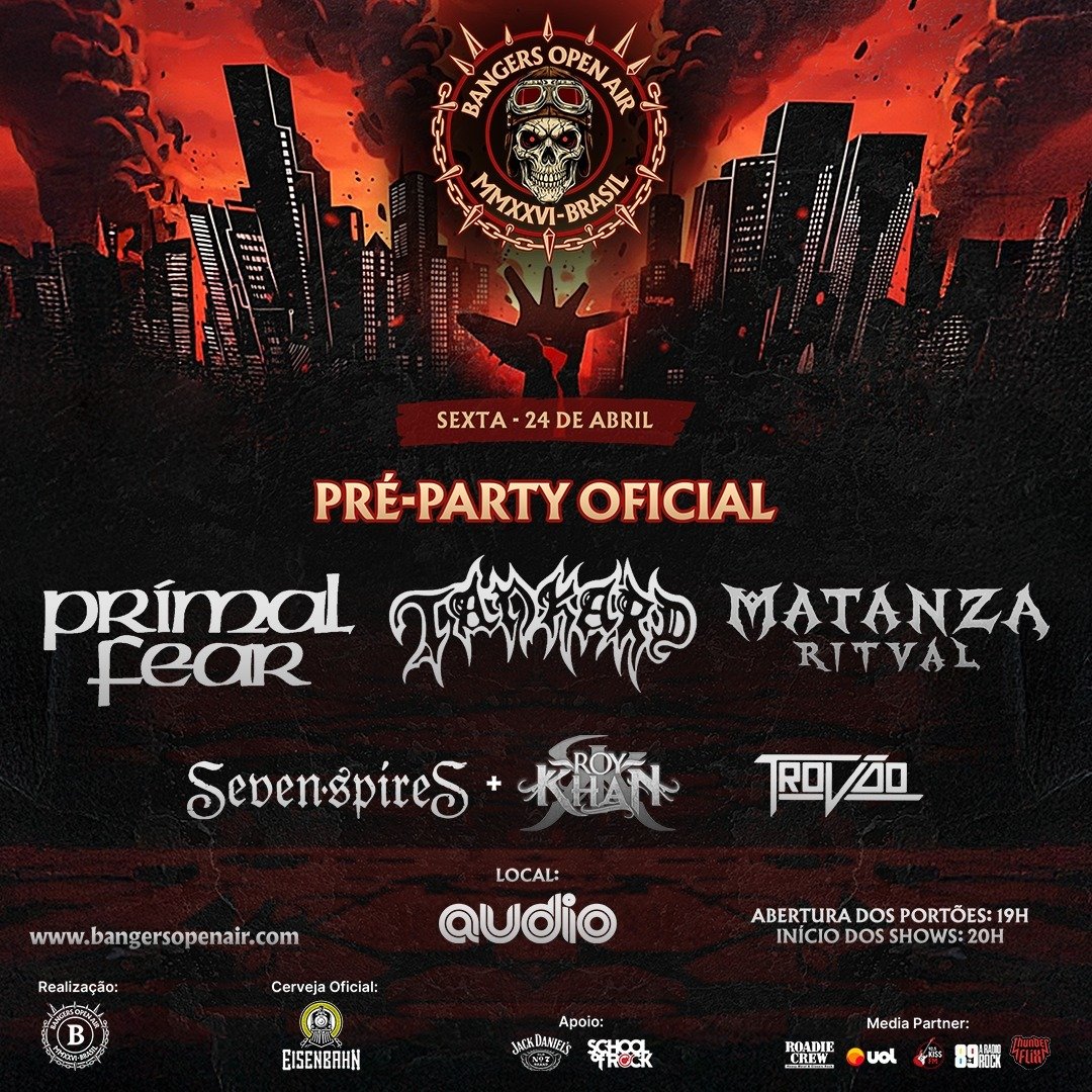 Bangers Open Air anuncia Warm-Up explosivo com Primal Fear e Tankard na Audio Bangers26 Preparty Audio Y7sptK12uXzQuwND