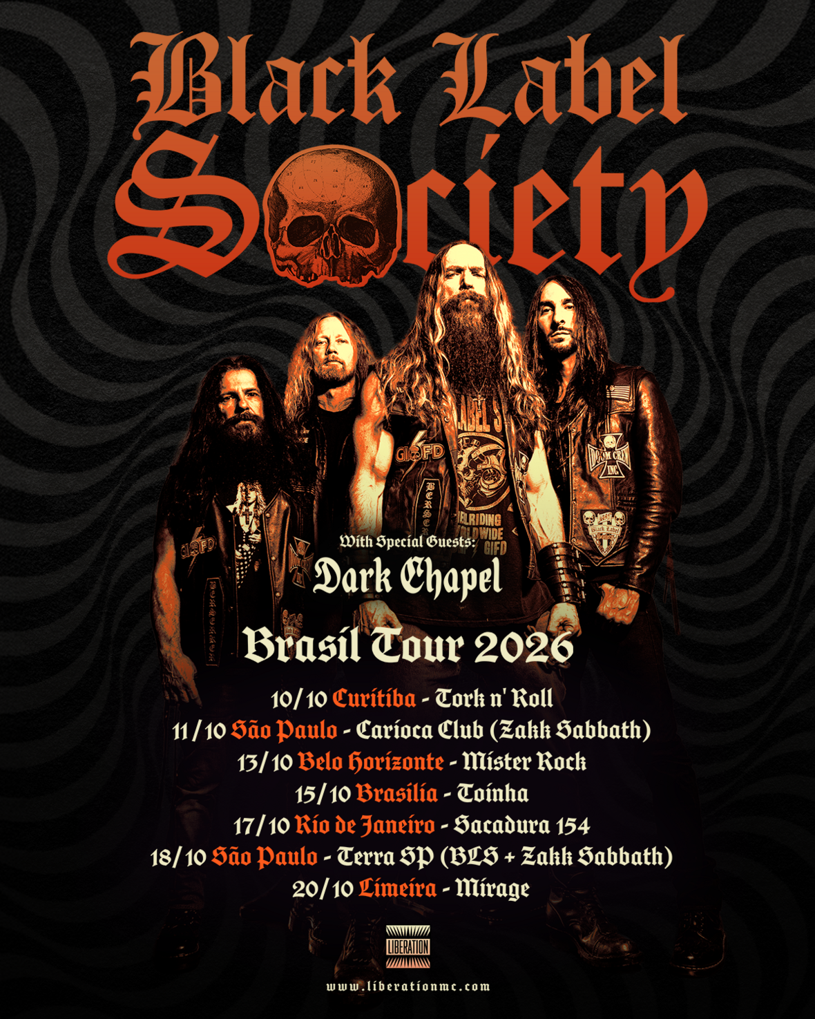 Dose dupla de Zakk Wylde em SP: Black Label Society e Zakk Sabbath confirmam dobradinha inédita no país Em outubro, guitarrista do Pantera e ex-Ozzy Osbourne encara duas maratonas no mesmo palco no Terra SP. Dark Chapel, projeto de Dario Lorina, abre todo o circuito nacional