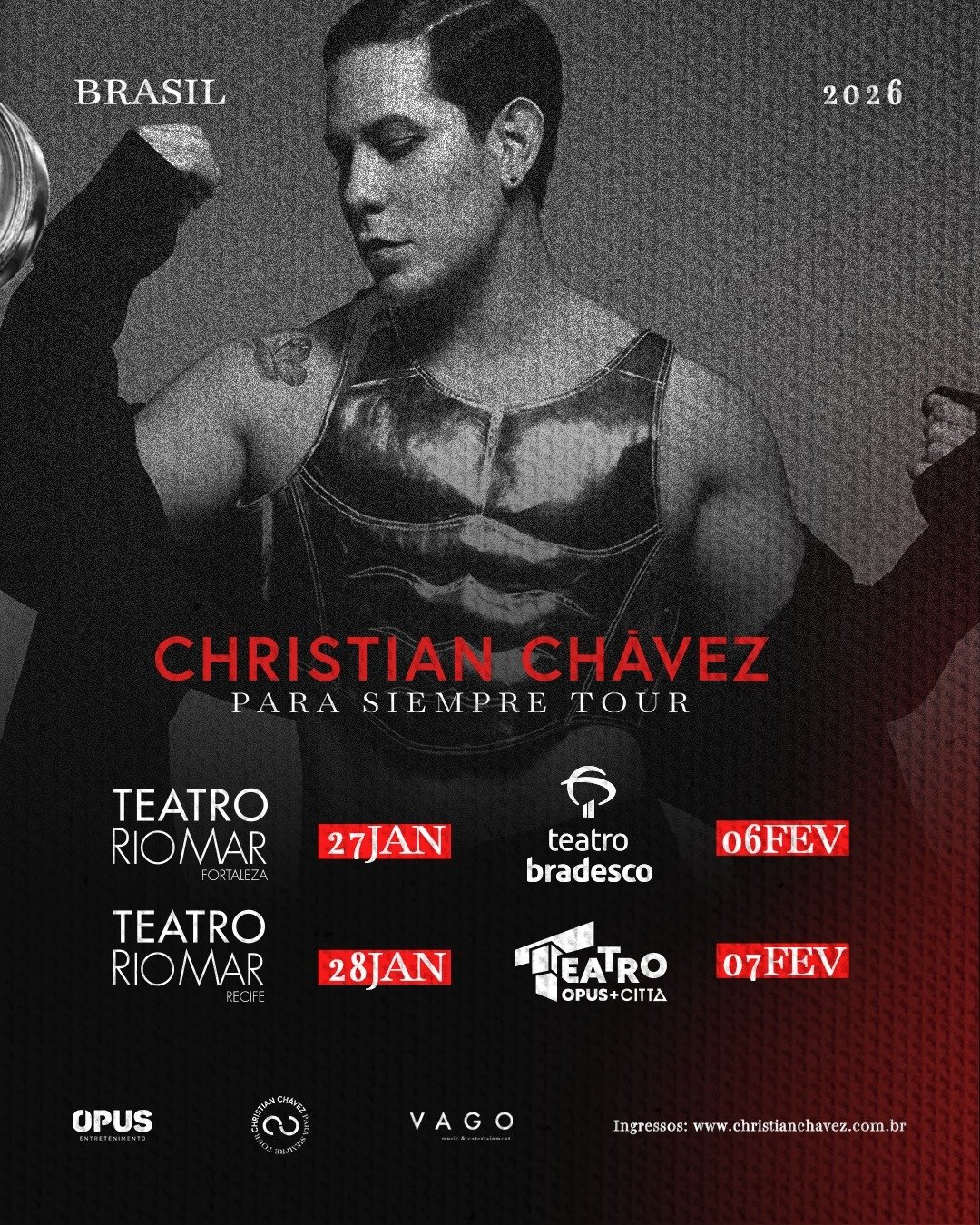 Christian Chávez anuncia turnê "Para Siempre" com shows íntimos pelo Brasil em 2026 Christianchavez Tourbr26 Cidades Xa5hyIsknPaNatVM