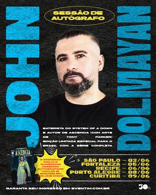 John Dolmayan atende pedidos e inclui São Paulo em sua turnê de autógrafos pelo Brasil
