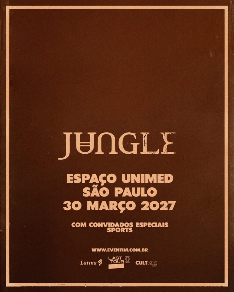 Jungle confirma show único no Brasil em 2027; pré-venda exclusiva começa amanhã (28)