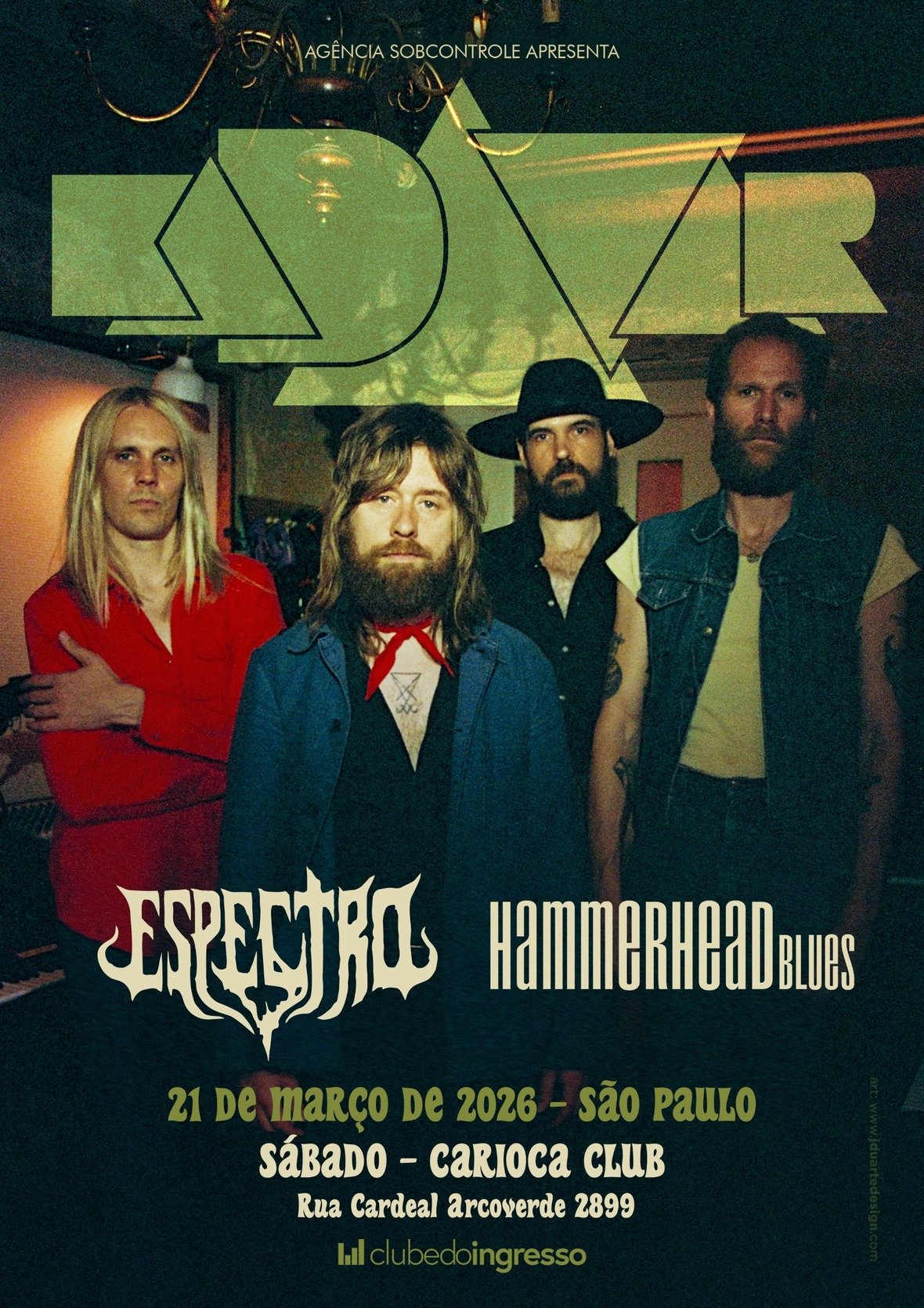 Hammerhead Blues e Espectro são confirmadas como bandas de abertura do Kadavar em SP Kadavar em SP: Hammerhead Blues e Espectro são confirmadas como bandas de abertura