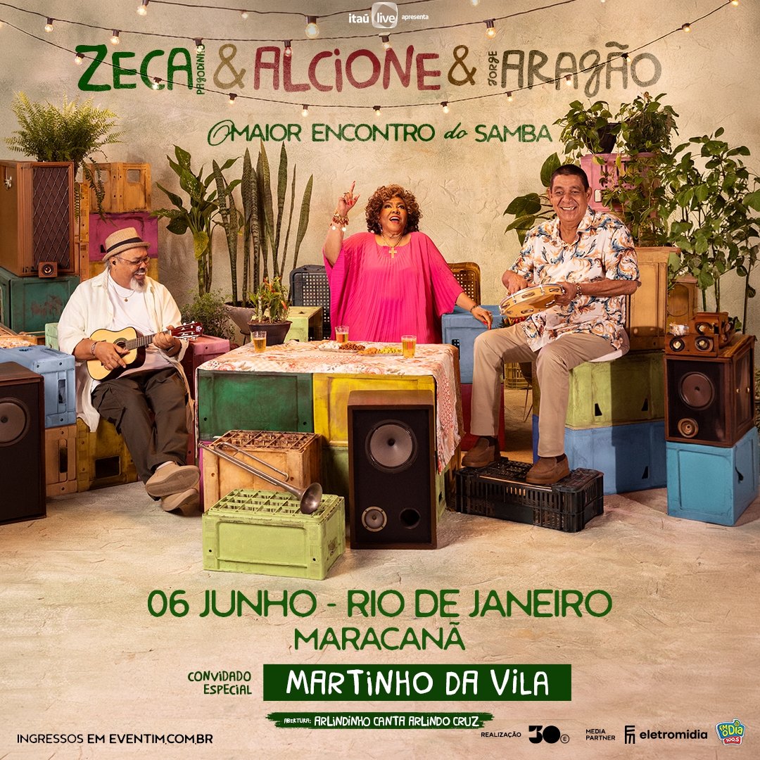 Guia do Fã: Tudo o que você precisa saber para a estreia de “O Maior Encontro do Samba” no Maracanã Zeca Pagodinho, Alcione e Jorge Aragão abrem turnê nacional neste sábado (6) no Rio de Janeiro. Confira horários, esquema de portões, objetos proibidos e últimos ingressos