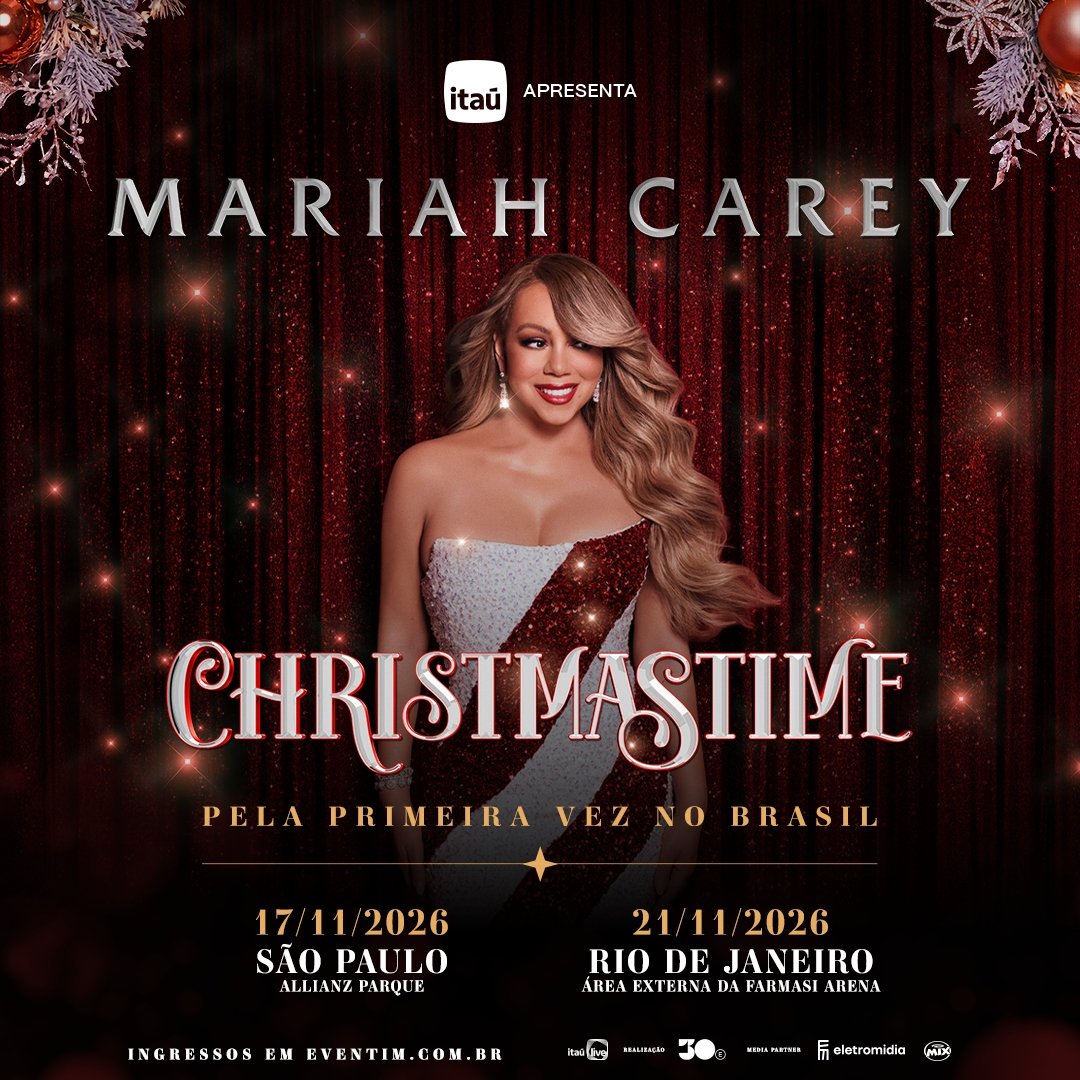 Mariah Carey traz seu mágico show de Natal ao Brasil pela primeira vez Cartaz da turnê brasileira