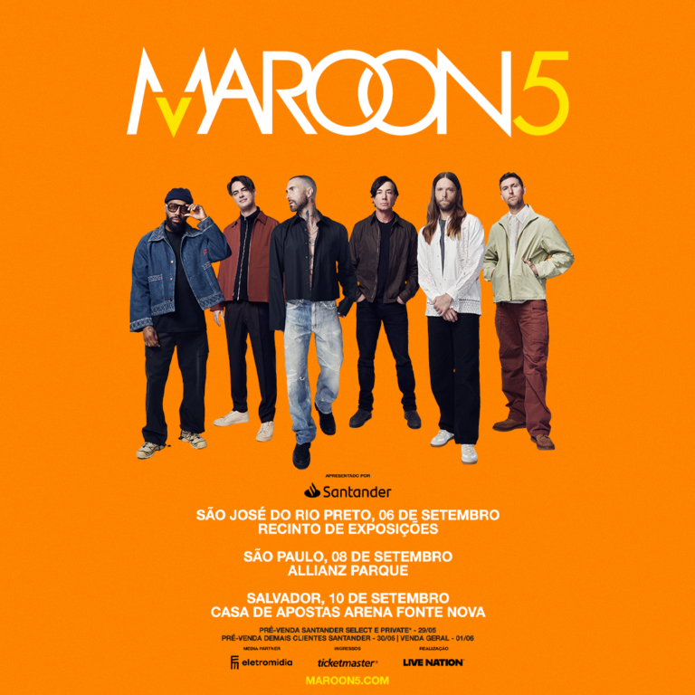 Maroon 5 anuncia turnê no Brasil em setembro com shows em São Paulo, Salvador e São José do Rio Preto