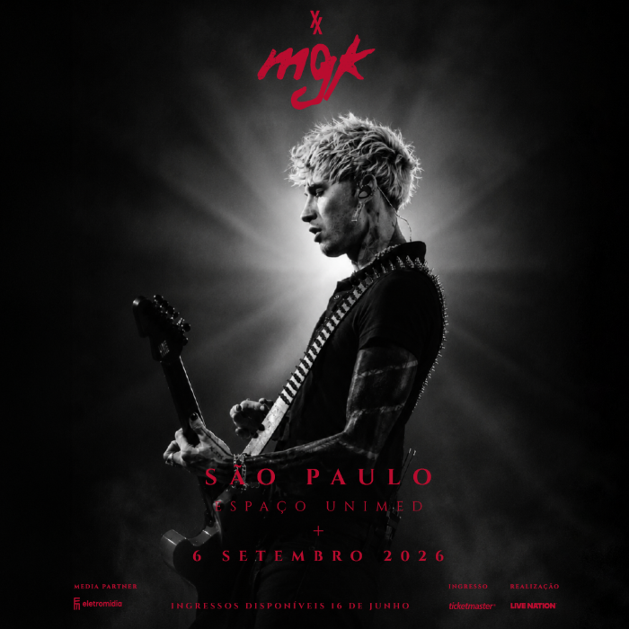 Mgk anuncia show solo em São Paulo, no dia 06 de setembro, no Espaço Unimed