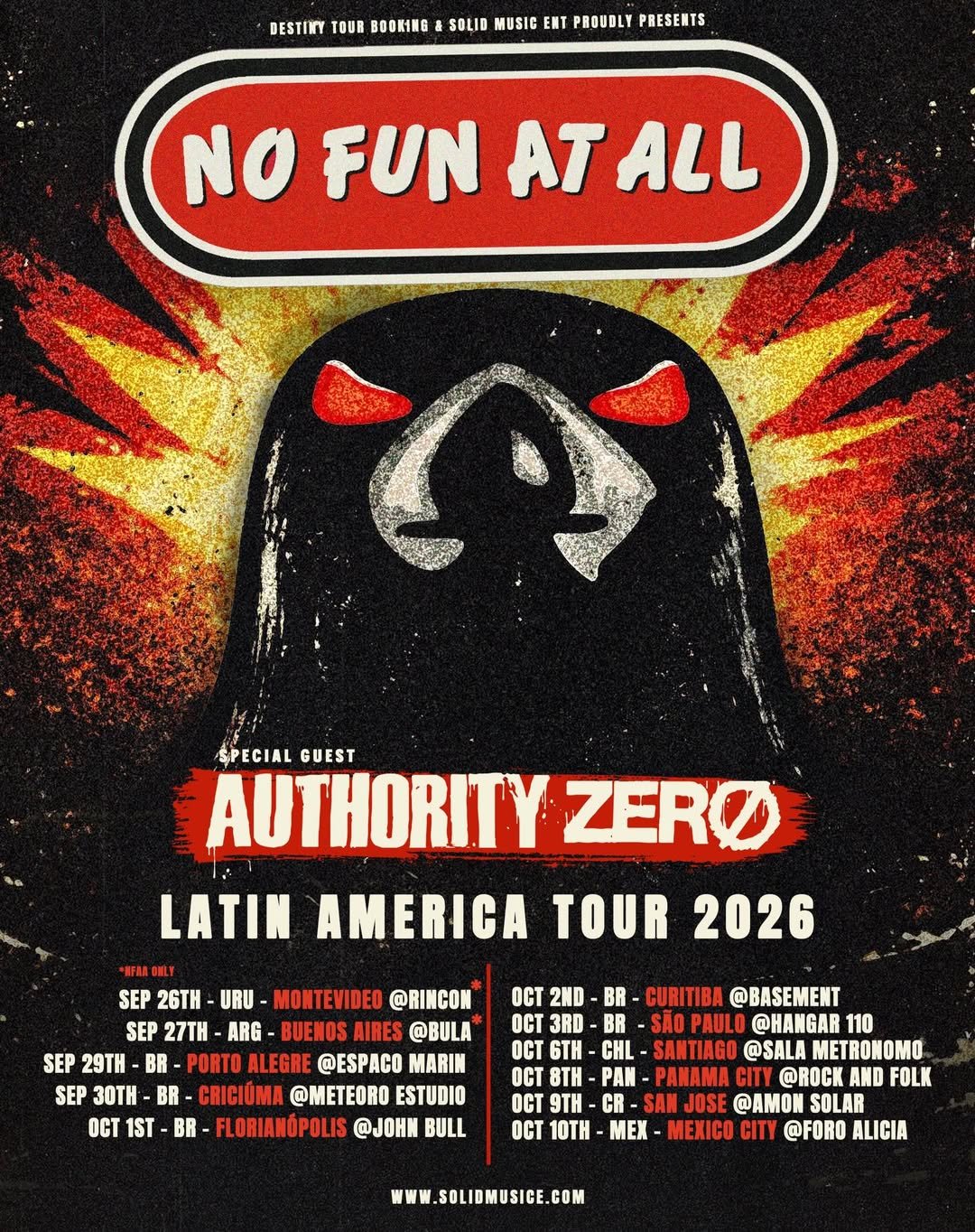 No Fun At All e Authority Zero anunciam turnê conjunta inédita pela América Latina No Fun At All e Authority Zero anunciam turnê conjunta inédita pela América Latina