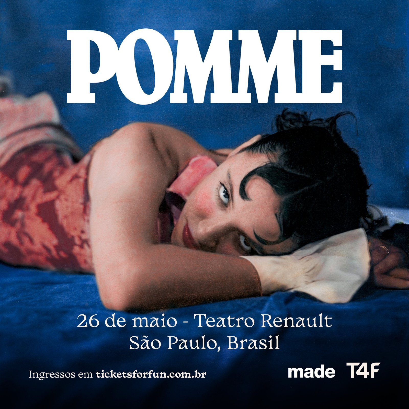 A sensibilidade única de Pomme chega ao Brasil para uma noite inesquecível!
