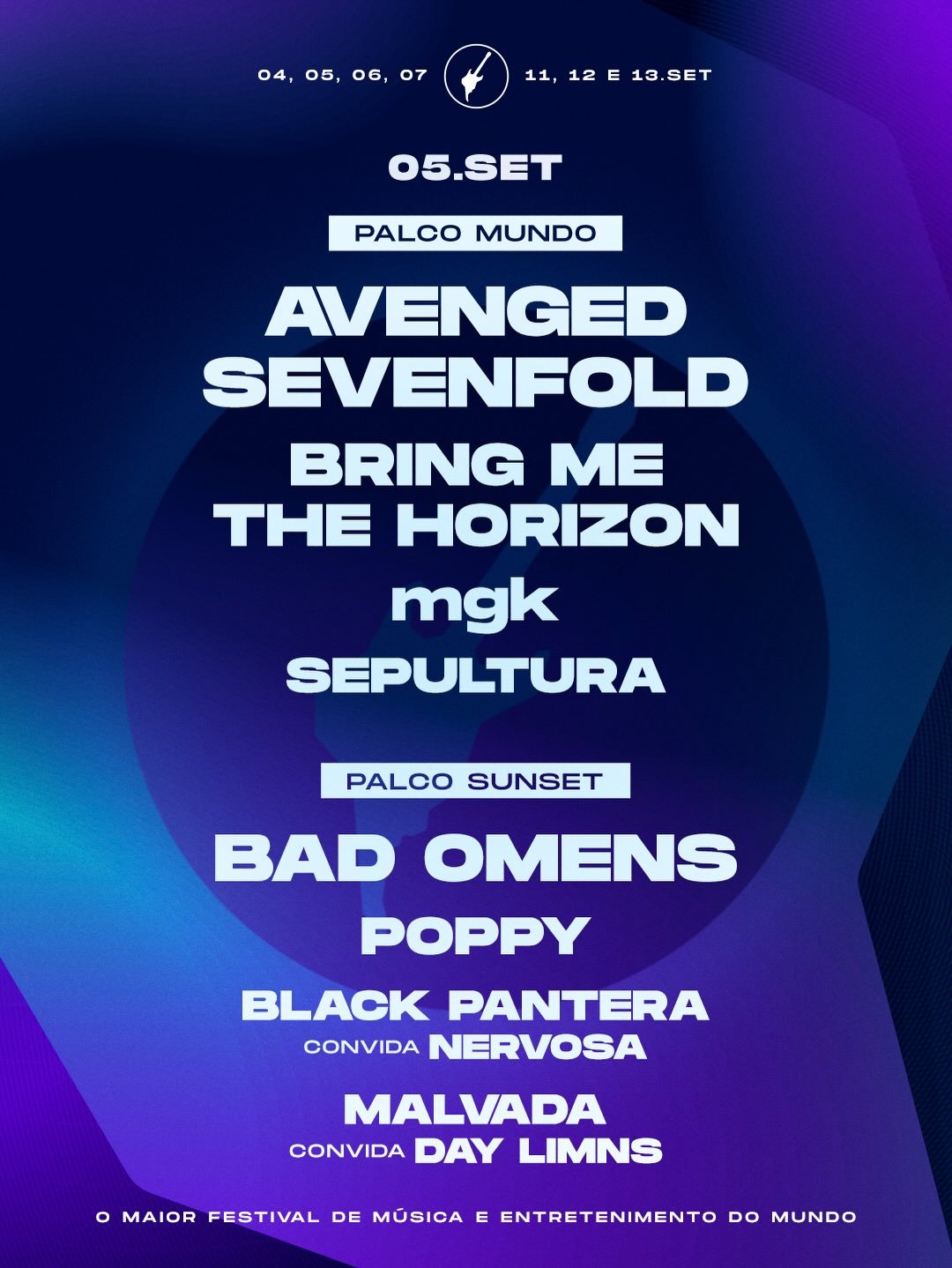Rock in Rio 2026 confirma dias 4 e 5 de setembro dedicados às guitarras Rock in Rio 2026 confirma dias 4 e 5 de setembro dedicados às guitarras