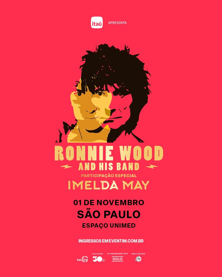 Ronnie Wood comemora 60 anos de carreira com show solo e exclusivo em São Paulo ao lado de Imelda May