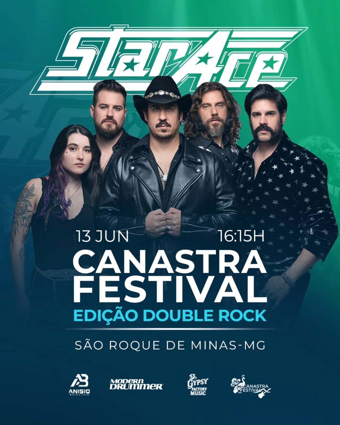 Cartaz do show da banda StarAce no Canastra Festival no dia 13 de junho