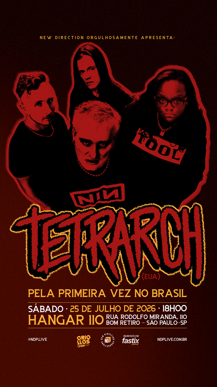 Tetrarch, sensação mundial do metal moderno, estreia no Brasil show único em São Paulo