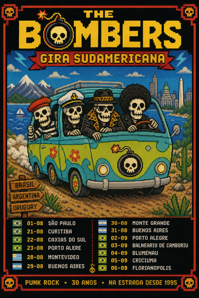 The Bombers celebra 30 anos com o lançamento do álbum ao vivo "Noite Alucinante" e anúncio de turnê sul-americana thebombers tour26
