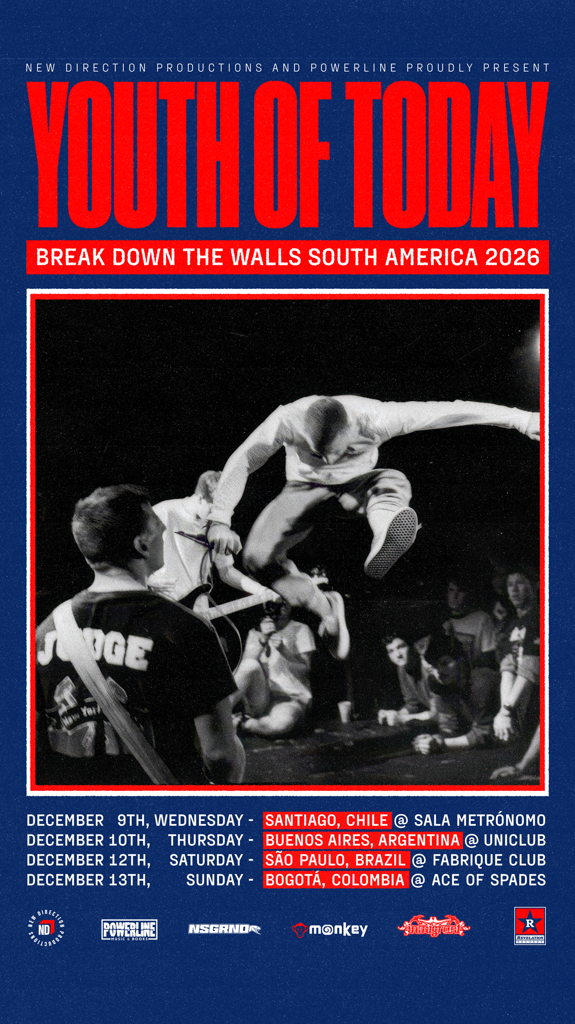 Youth of Today: instituição do hardcore volta a São Paulo em dezembro Pôster da turnê sul-americana