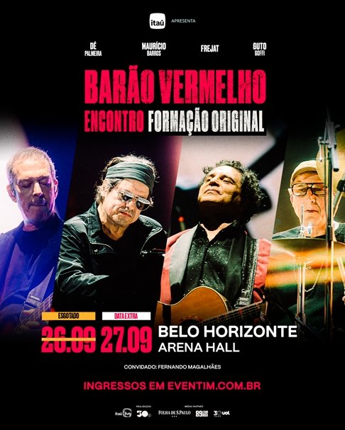 Barão Vermelho Encontro esgota primeiro show e confirma data extra em Belo Horizonte